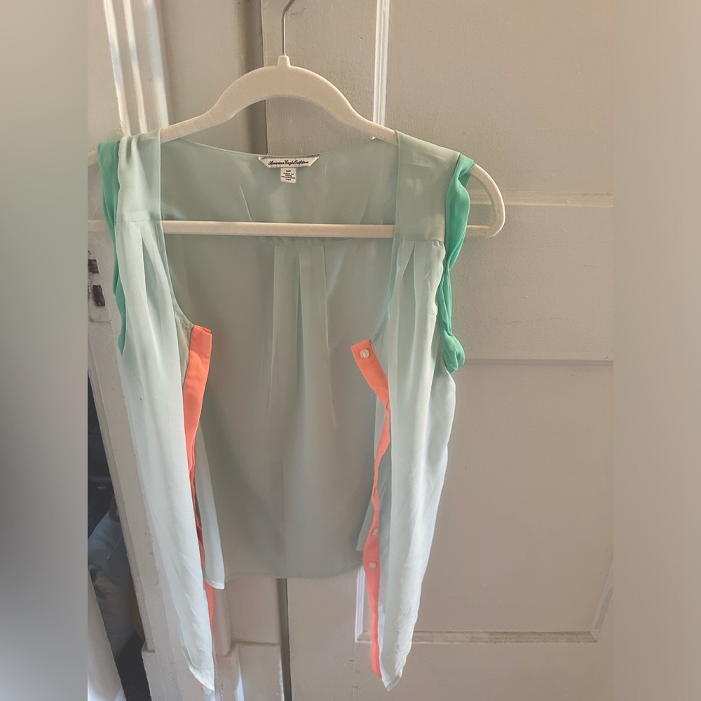 Women’s American Eagle sheer mint tank top, size small